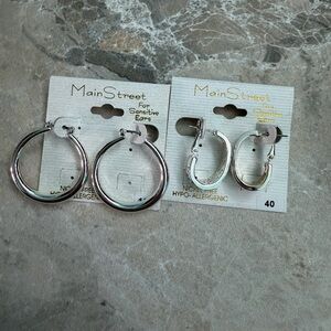 Main Street Silver Hoop Earrings Set